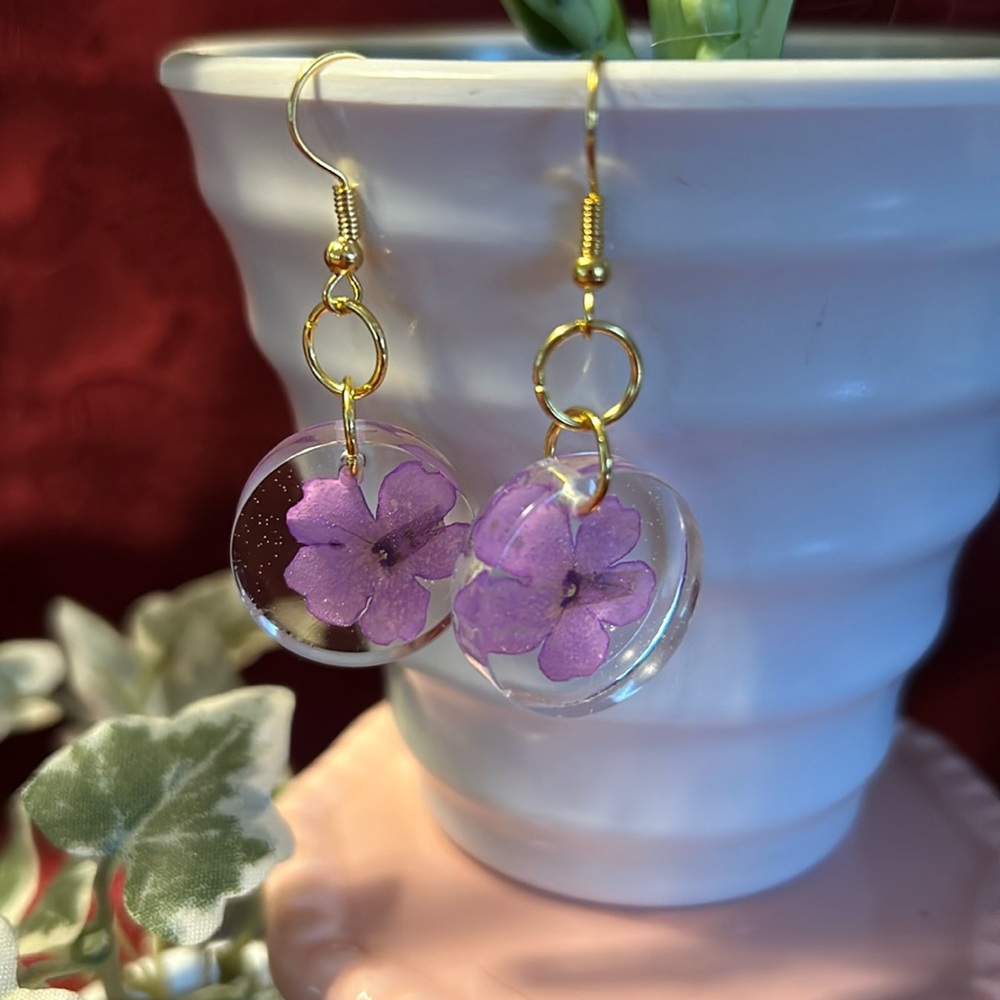 - New handcrafted dried flower 🌸 earrings #6